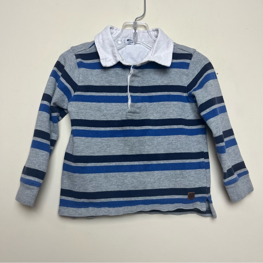 Janie and Jack boys' rugby shirt size 2T blue and grey